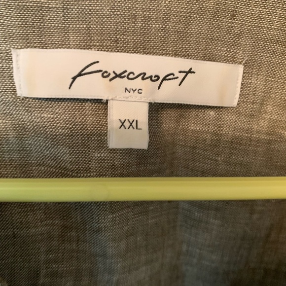 Foxcroft linen collared v neck button up blouse XX-Large quarter sleeve - Picture 7 of 11